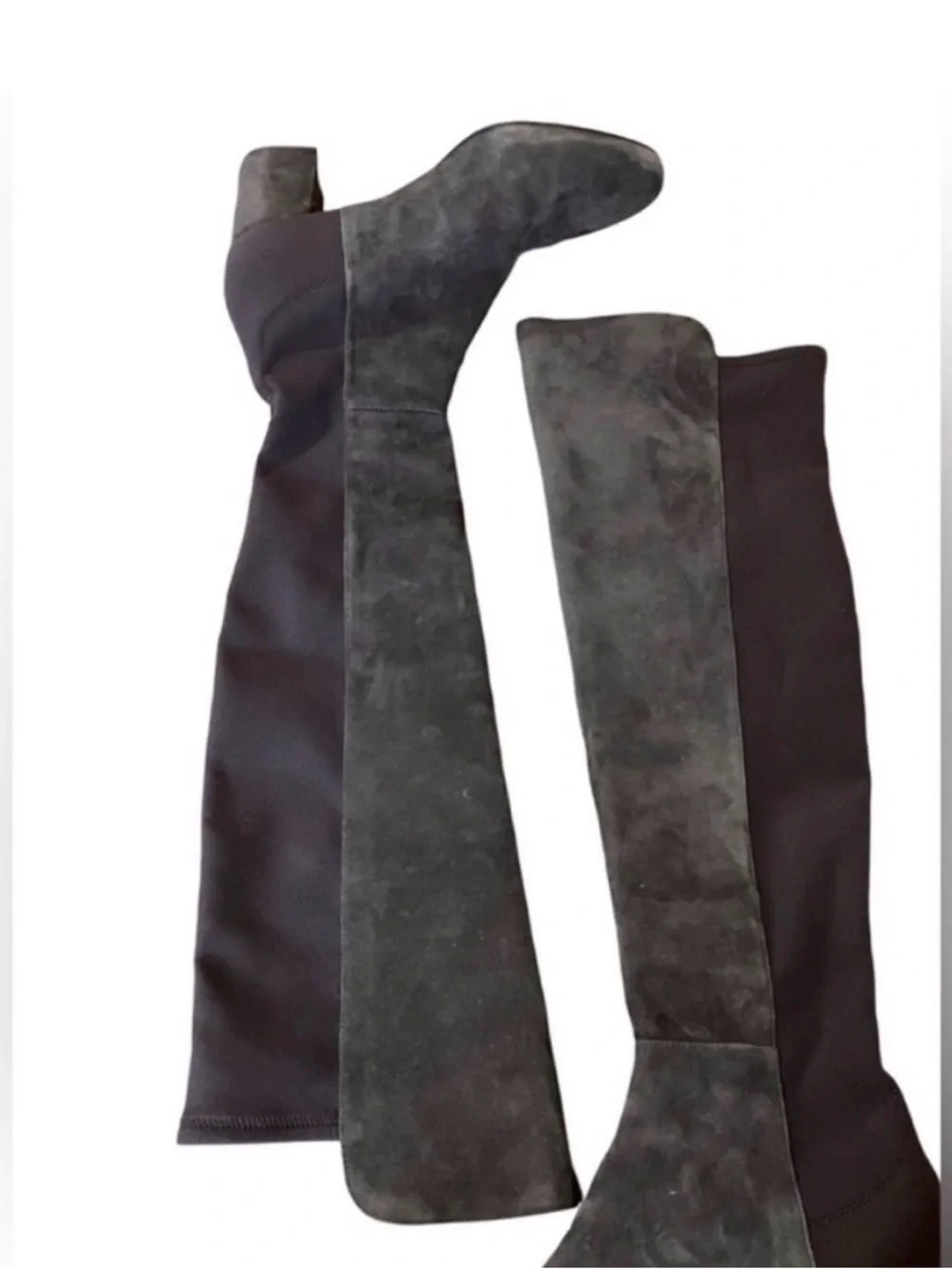 Stuart Weitzman Gillian 60 City Suede Over-The-Knee Boots Charcoal Gray Size 8.5